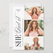 Elegant Timeless Typography 4 Photo Graduation 招待状 (正面)