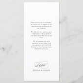 Elegant Timeless Typography Guest Name Wedding メニュー (裏面)