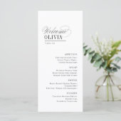 Elegant Timeless Typography Guest Name Wedding メニュー (スタンド正面)