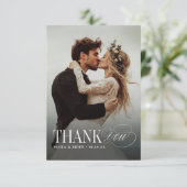 Elegant Timeless Typography Photo Thank You サンキューカード (スタンド正面)