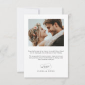 Elegant Timeless Typography Photo Thank You サンキューカード (裏面)