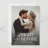 Elegant Timeless Typography Photo The Night Before 招待状 (正面)