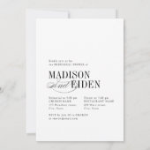 Elegant Timeless Typography Photo The Night Before 招待状 (裏面)