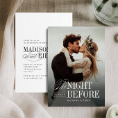 Elegant Timeless Typography Photo The Night Before 招待状