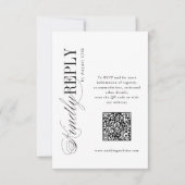 Elegant Timeless Typography Simple QR code wedding 出欠カード (正面)