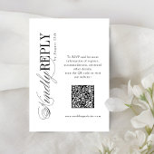 Elegant Timeless Typography Simple QR code wedding 出欠カード