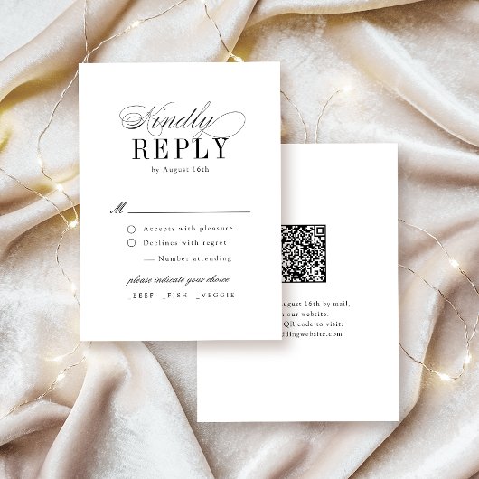 Elegant Timeless Typography Simple Wedding 出欠カード