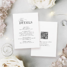 Elegant Timeless Typography Simple Wedding Details ノートカード