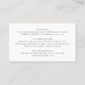Elegant Timeless Typography Simple Wedding Details プレイスカード (裏面)