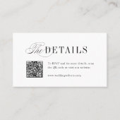 Elegant Timeless Typography Simple Wedding Details プレイスカード (正面)
