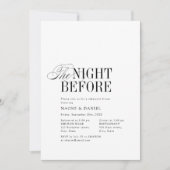 Elegant Timeless Typography The Night Before 招待状 (正面)