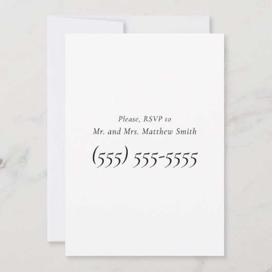 Elegant Timeless Wedding Rehearsal Invitations 招待状 (裏面)