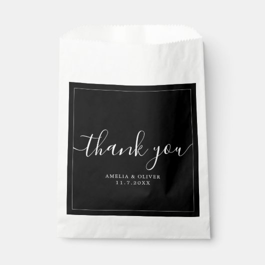 Elegant Timeless Wedding Thank You | Personalized  フェイバーバッグ (正面)