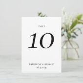 Elegant Timeless White Large Wedding Table Number 招待状 (スタンド正面)