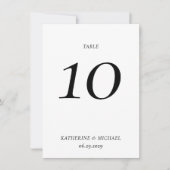 Elegant Timeless White Large Wedding Table Number 招待状 (正面)