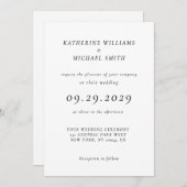 Elegant Timeless White Wedding Invitations 招待状 (正面/裏面)