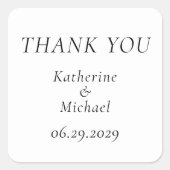 Elegant Timeless White Wedding Stickers スクエアシール (正面)