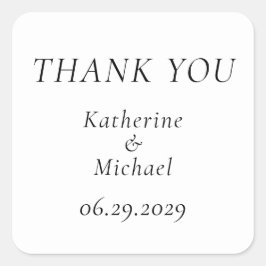 Elegant Timeless White Wedding Stickers スクエアシール