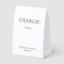 Elegant Timeless White Wedding Table Tent Sign