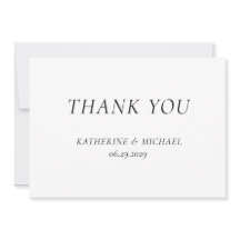 Elegant Timeless White Wedding Thank You Cards