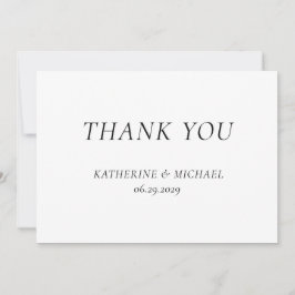 Elegant Timeless White Wedding Thank You Cards サンキューカード