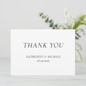 Elegant Timeless White Wedding Thank You Cards サンキューカード (スタンド正面)