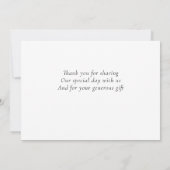 Elegant Timeless White Wedding Thank You Cards サンキューカード (裏面)