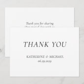 Elegant Timeless White Wedding Thank You Cards サンキューカード (正面/裏面)