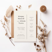 Elegant Timeline Ceremony & Reception Details 招待状