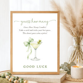 Elegant Tini One  Baby Shower Game Guess How Many ポスター