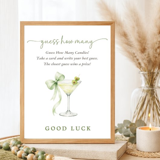 Elegant Tini One  Baby Shower Game Guess How Many ポスター