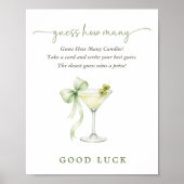 Elegant Tini One  Baby Shower Game Guess How Many ポスター (正面)