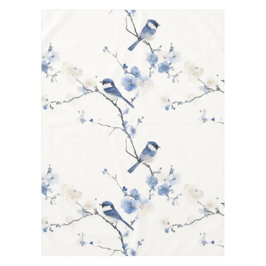 Elegant titmouse on white テーブルクロス (正面)