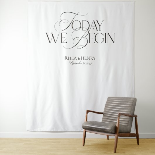 Elegant Today We Begin Wedding Welcome Banner タペストリー (インサイチュ)