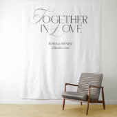 Elegant Together in Love Wedding Welcome Banner タペストリー (インサイチュ)