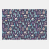 Elegant Toile Christmas Winter Holiday Pattern ラッピングペーパーシート (正面3)