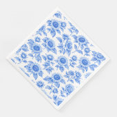 Elegant Toile du Jouy Sunflowers – Blue Botanical  (コーナー)