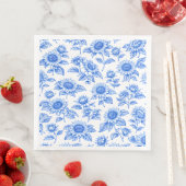 Elegant Toile du Jouy Sunflowers – Blue Botanical  (インサイチュ)