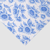 Elegant Toile du Jouy Sunflowers – Blue Botanical  薄葉紙 (詳細)