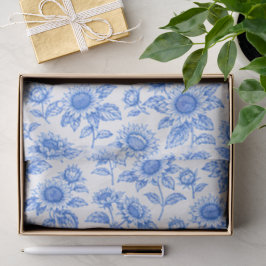Elegant Toile du Jouy Sunflowers – Blue Botanical  薄葉紙