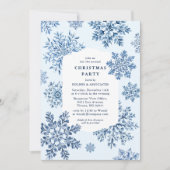 Elegant Toile Snowflake Christmas Party 招待状 (正面)