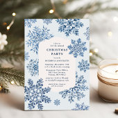 Elegant Toile Snowflake Christmas Party 招待状