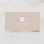 Elegant Tooth & Leaf Dental Practice Gold Qr Code 名刺 (正面)