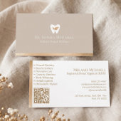 Elegant Tooth & Leaf Dental Practice Gold Qr Code 名刺