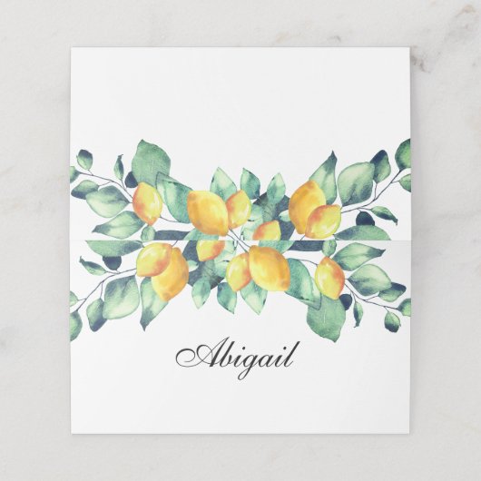 Elegant Toscana Wedding Weiss Grün プレイスカード (外部開封)