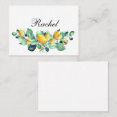 Elegant Toscana Wedding Weiss Grün Platzkarte プレイスカード (正面/裏面)