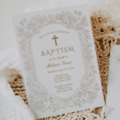 Elegant Traditional Baptism Invitation 招待状
