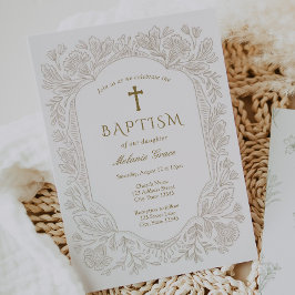 Elegant Traditional Baptism Invitation 招待状