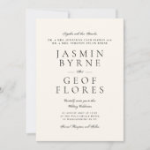 Elegant Traditional Classic Cream Formal Wedding 招待状 (正面)