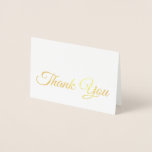 Elegant Traditional Gold Script Thank You 箔カード<br><div class="desc">An elegant,  traditional design featuring the words "thank you" in script font across the lower front in real gold foil. A versatile design you can use for any occasion when you want to thank someone special! Ideal for weddings. Also available in real silver foil.</div>